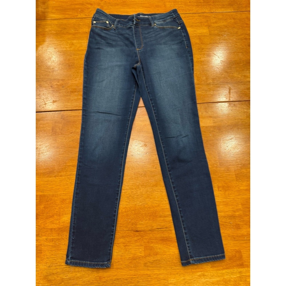 Chicos Platinum Jeggings denim size 0 Dark Wash Pull On EUC